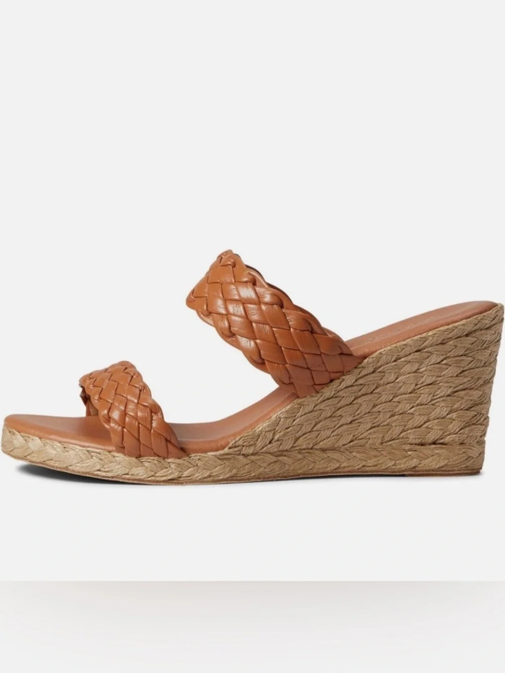 Andre Assous Womens Aria Espadrille Wedge Heeled Sandals Cuero Size 10M NIB
